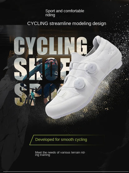 Cycling shoes road bike unisex, HsYixin breathable SPD self-locking non-slip racing road bike shoes flat MTB bicycle sneakers