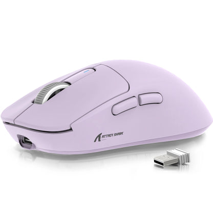 Rato Gaming Sem Fios ATTACK SHARK X3, Sensor PixArt PAW3395, 26K DPI, Ultraligeiro 49g, Tri-modo 2.4G/Bluetooth/Com Fio, para PC/MAC