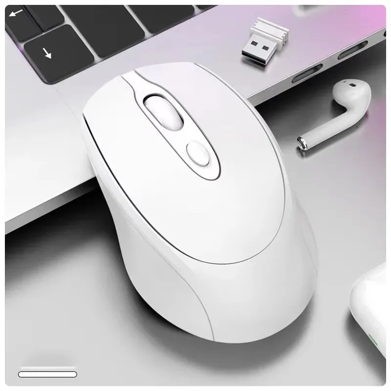 Rato sem fios compatível com Bluetooth 2.4G recarregável, rato de computador USB silencioso para gaming, para PC, portátil, MacBook e tablet