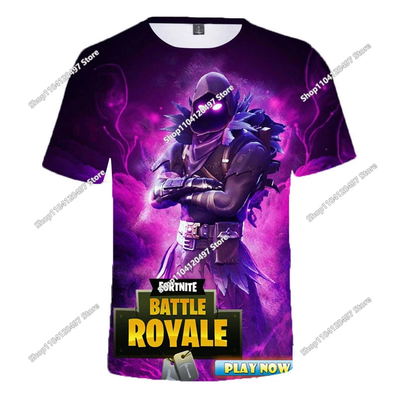 Fortnite T-Shirt Men Shoot Game Battle Hero T-shirt Victory Royale Clothing Young Children T-shirts for Boys Girls Ages 2-14