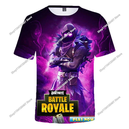 Fortnite T-Shirt Men Shoot Game Battle Hero T-shirt Victory Royale Clothing Young Children T-shirts for Boys Girls Ages 2-14