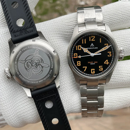 STEELFLIER Official SF740V New Quartz Pilot Series Swiss C3 Luminous 200M Waterproof VH31 Movement Men's Fashion Business Watch