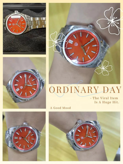Watchdives WD0003B ‌Aventurine Dial Watch VH31 Quartz Movement Sapphire Crystal Luminous 100m Waterproof 36mm Vintage Watches