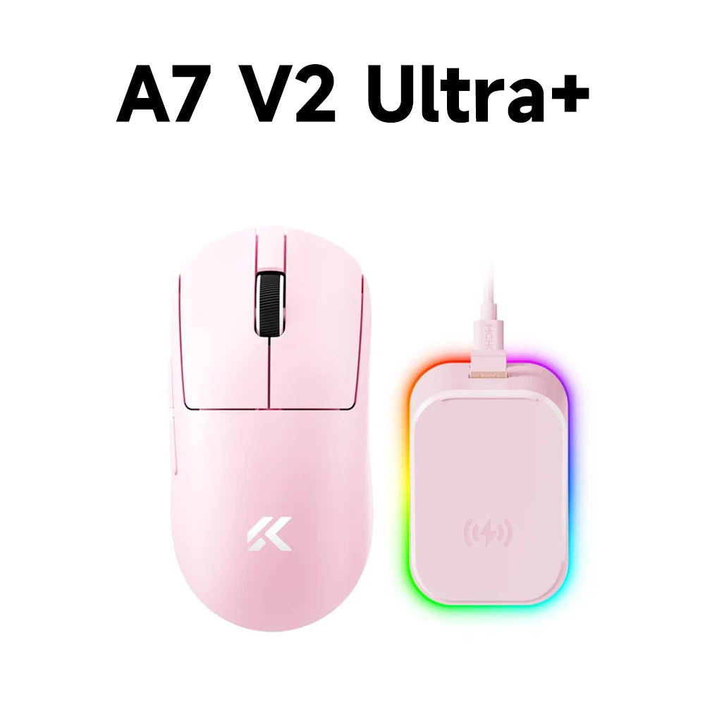 MCHOSE A7 V2 Rato Gaming Sem Fios Leve, Dupla Taxa de Polling de 8,000Hz, PAW3950 TI, Rato Gaming, Esports e Escritório