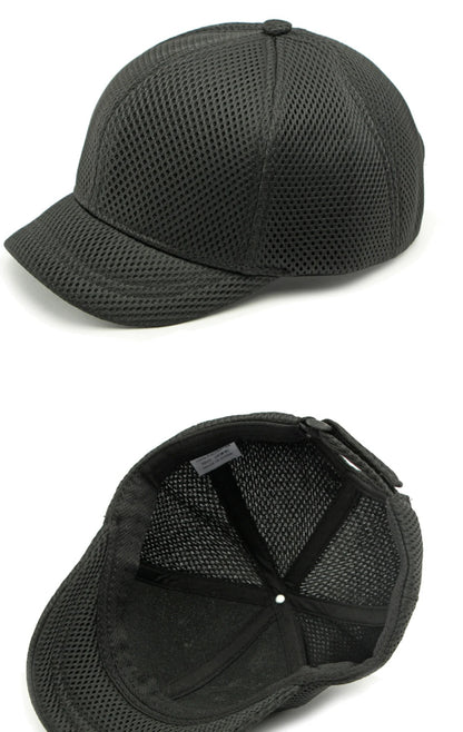 HT4828 5CM Short Brim Baseball Cap Male 6 Panels Baseball Hat Breathable Mesh Trucker Cap Men Women Solid Plain Snapback Cap
