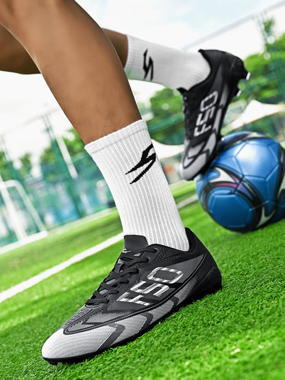 AG/FG Football Boots Kids Youth Teenagers PU+Fabric Upper TPU Sole Non-Slip Firm Ground Training