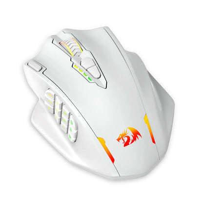 Mouse da gaming Redragon M913 16000 DPI cablato e wireless 2.4Ghz RGB ottico, 16 pulsanti programmabili, mouse nero/bianco