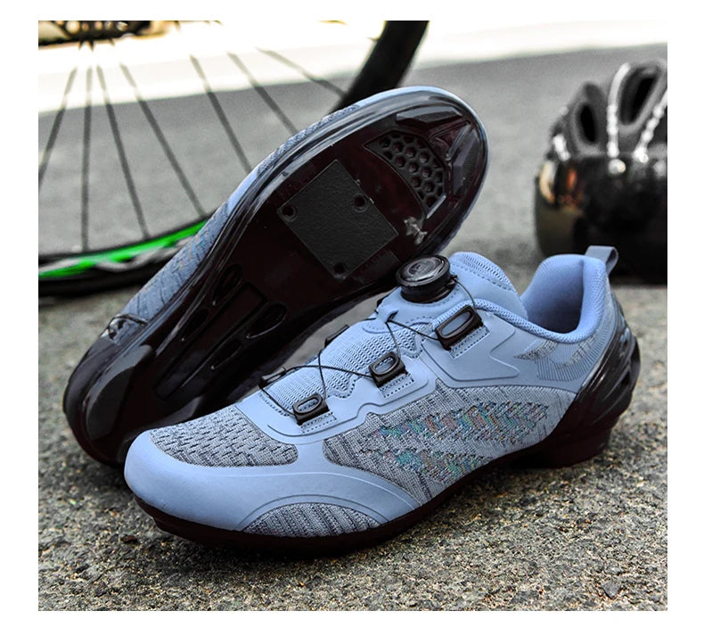 Scarpe da ciclismo MTB uomo donna T03 viola traspiranti, a sgancio rapido, per ciclismo su strada, sport outdoor, racing e allenamento