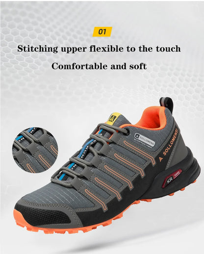 Men's Waterproof Hiking Shoes Outdoor Breathable Travel Walking Shoes Tactical Training Shoes Comfortable Lockless Cycling Shoes