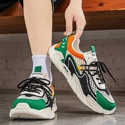 Scarpe sportive da uomo estive in rete, casual e alla moda, con lacci, scarpe da passeggio, nuove, per giovani, comode per gli spostamenti quotidiani, versatili, sneakers