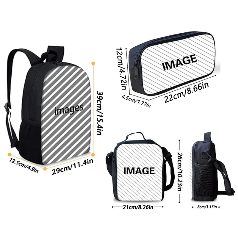 Mochila Escolar Infantil Hot Game com Lancheiras, Design-F-FortniteS, Estojos para Lápis, Mochilas Escolares para Rapazes e Raparigas, Melhor Presente