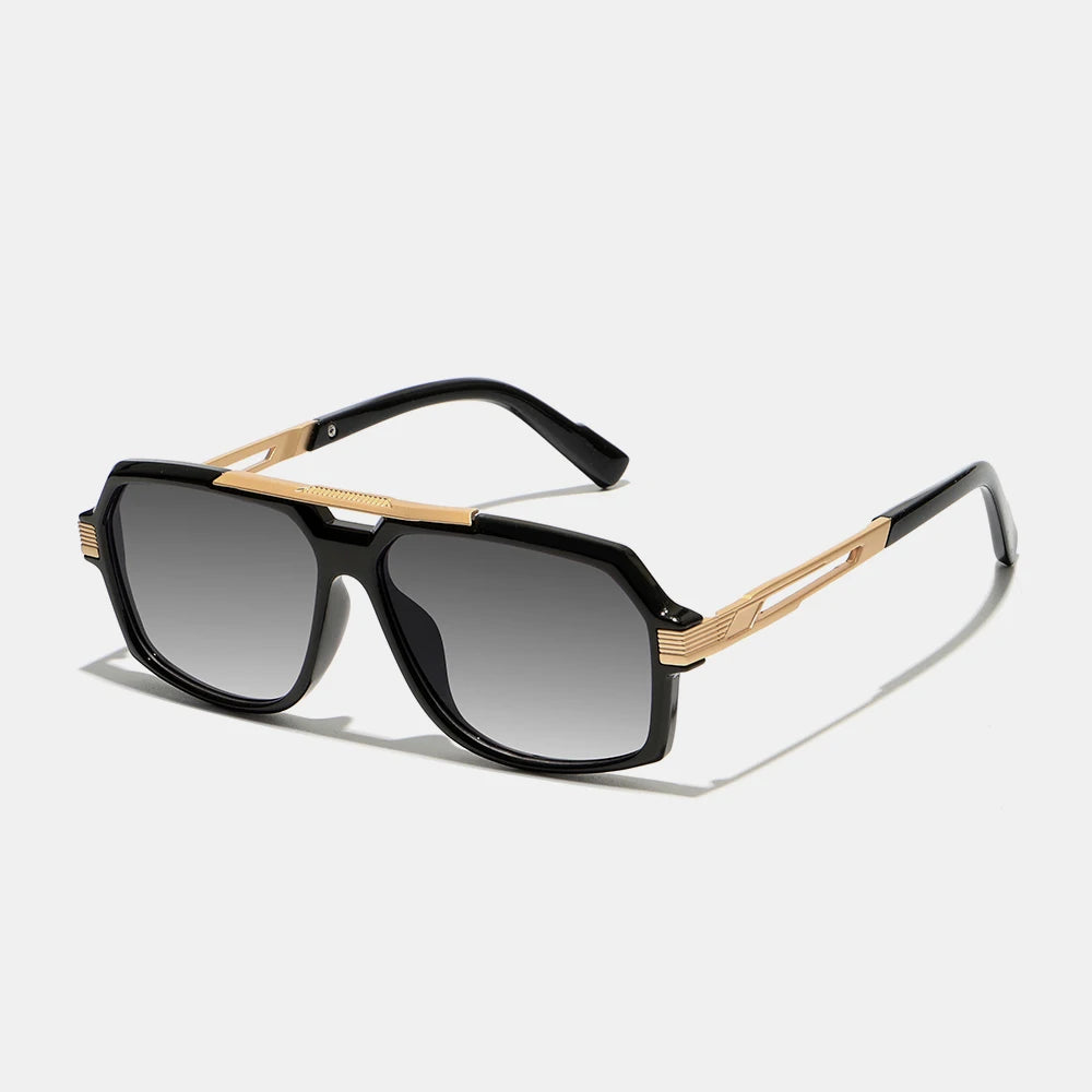 Ruiao Double-Bridge Pilot Sunglasses UV400 Fashion Gradient Shades Metal Frame Unisex Sun Glasses for Men And Women Driving