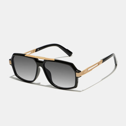 Ruiao Double-Bridge Pilot Sunglasses UV400 Fashion Gradient Shades Metal Frame Unisex Sun Glasses for Men And Women Driving