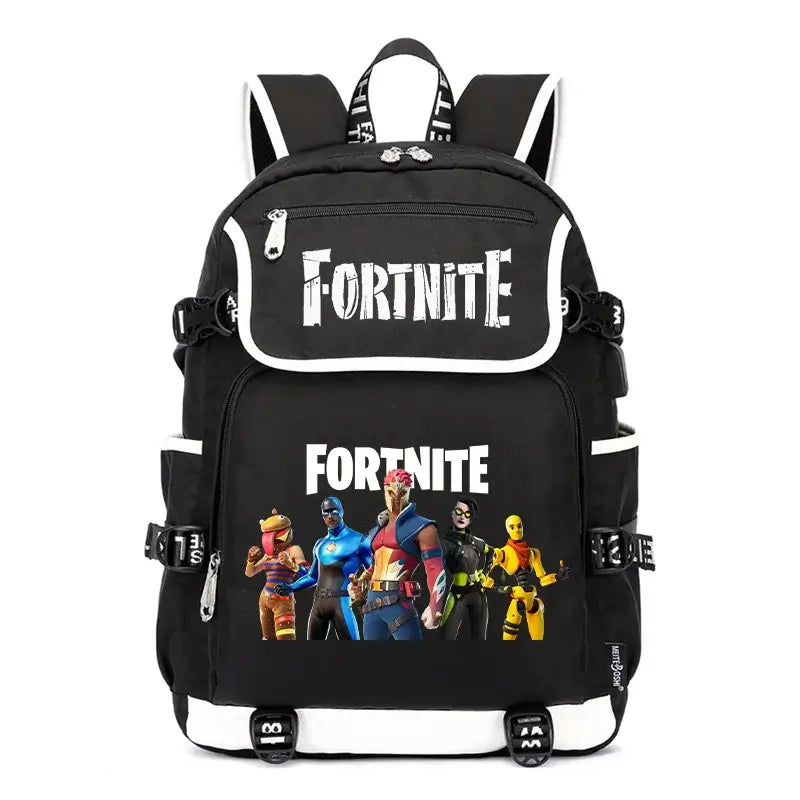 Fortnites Large Capacity Backpack Casual Shoulder Bag with USB Port Unisex Anime Students Schoolbag New Stylish Stationery Gift