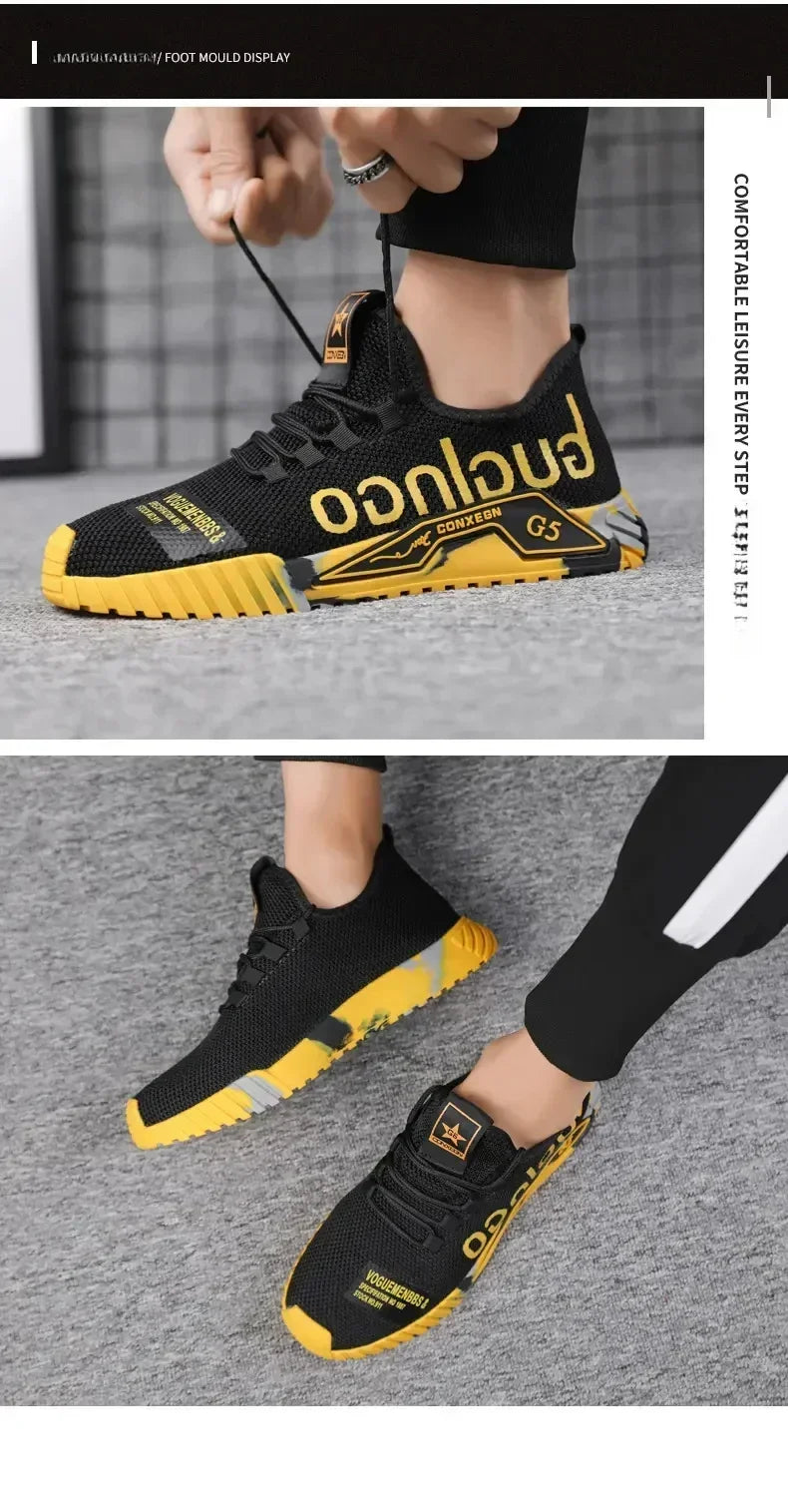 Gym New Vulcanized Lace-up Walking Sneakers Comfortable Wear-resistant Casual Shoes Walking Summer Mesh Flats Fashion Breathable