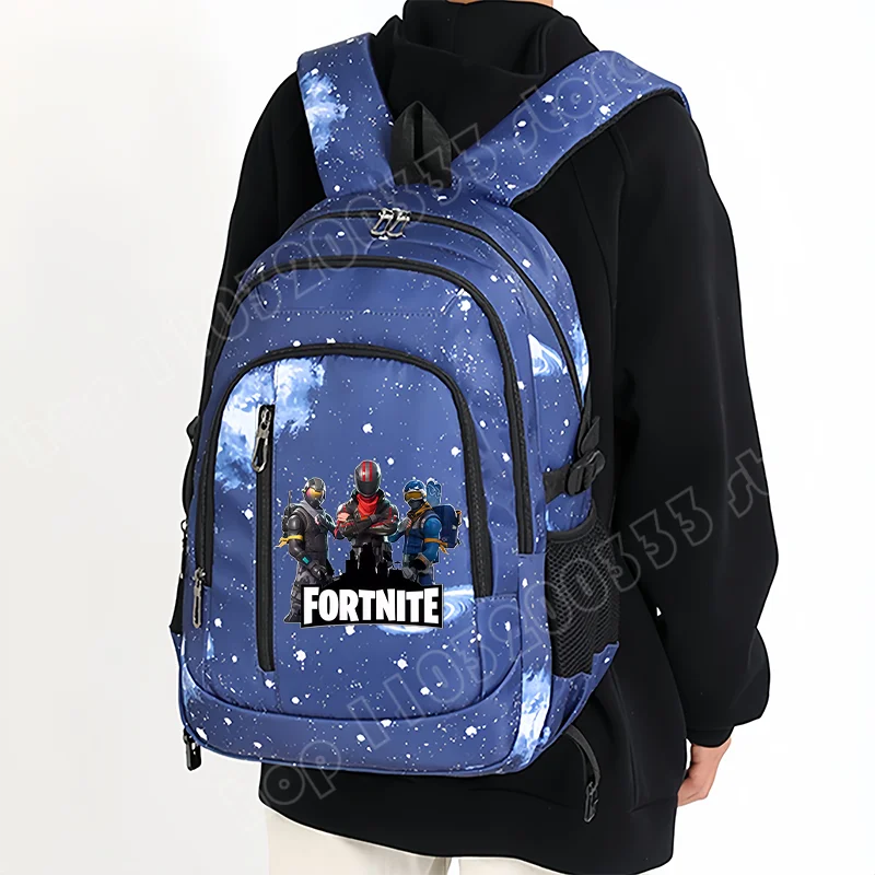 Fortnite Starry Sky Backpack Large Capacity Waterproof Laptop Bag Game Character Print Student Pack Boy Girl Back to School Bag