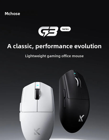 Rato Sem Fios MCHOSE G3 V2 PRO Bluetooth Tri-Mode Ergonómico e Leve para Portátil, Escritório, Gaming e Acessórios de Computador