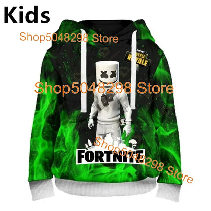 Men’s and Women’s Hoodie with 3D Battle Royale Fortnite Victory Print, Hooded Streetwear Sweatshirts for Boys and Girls