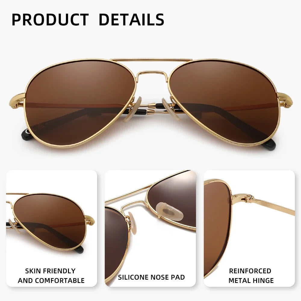 Trend Men Pilot Sunglasses Polarized Luxury Sun Glasses Women Mirror Colors Driving Male Shades UV400