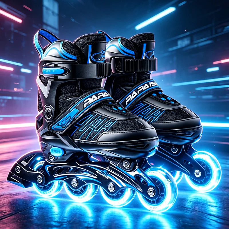 Inline Skates boy black Adjustable Size pink girl Children Sports Rollerblades High Speed new LED Light Up Professional
