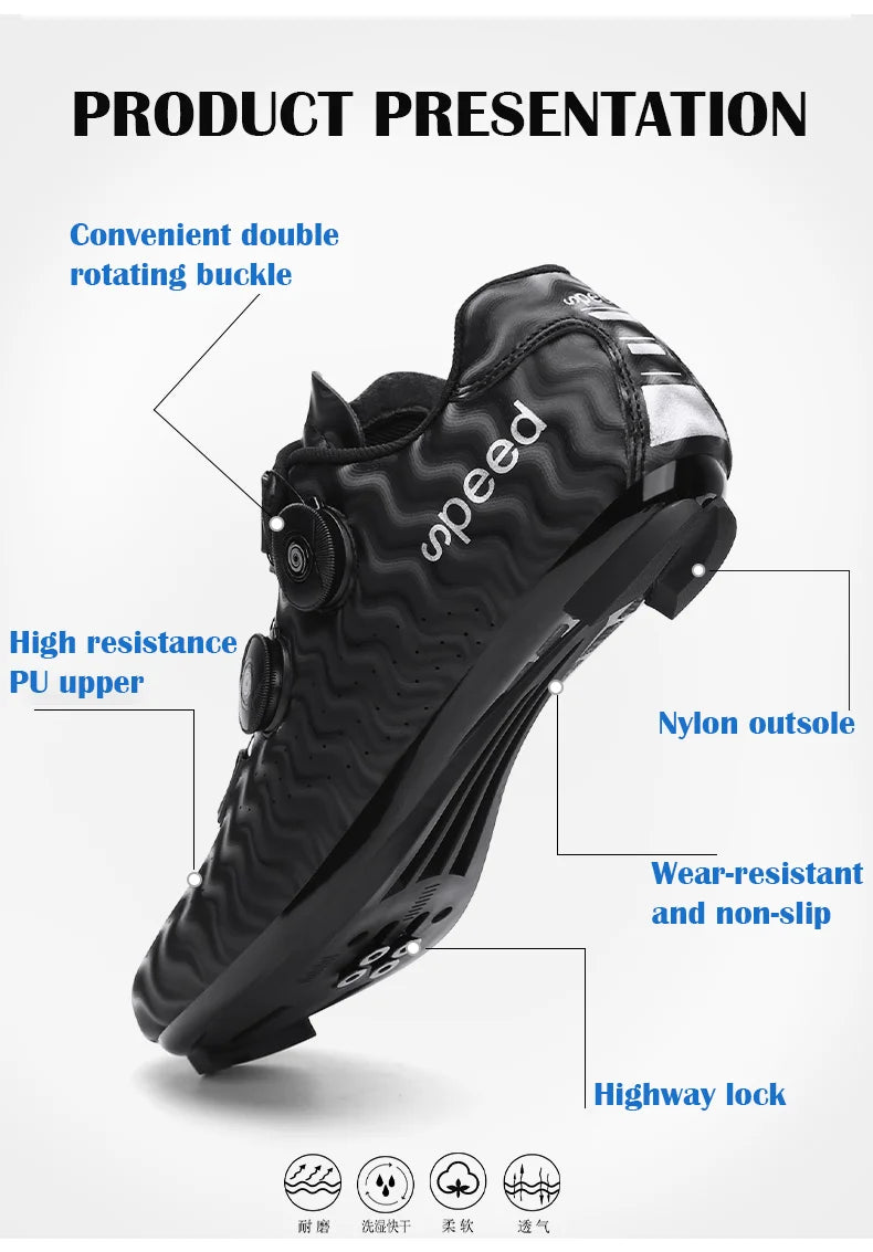 New cycling shoes road cycling men's racing competition self-locking speed cycling sports shoes women's Spd Cleats cycling shoes