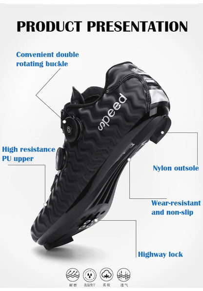 New cycling shoes road cycling men's racing competition self-locking speed cycling sports shoes women's Spd Cleats cycling shoes