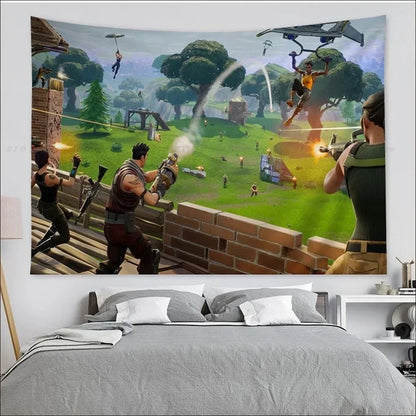 Cartoon Battle Royales F-Fortnites Tapestry Tapestry Art Printing Indian Buddha Wall Decoration Witchcraft Bohemian Home Decor