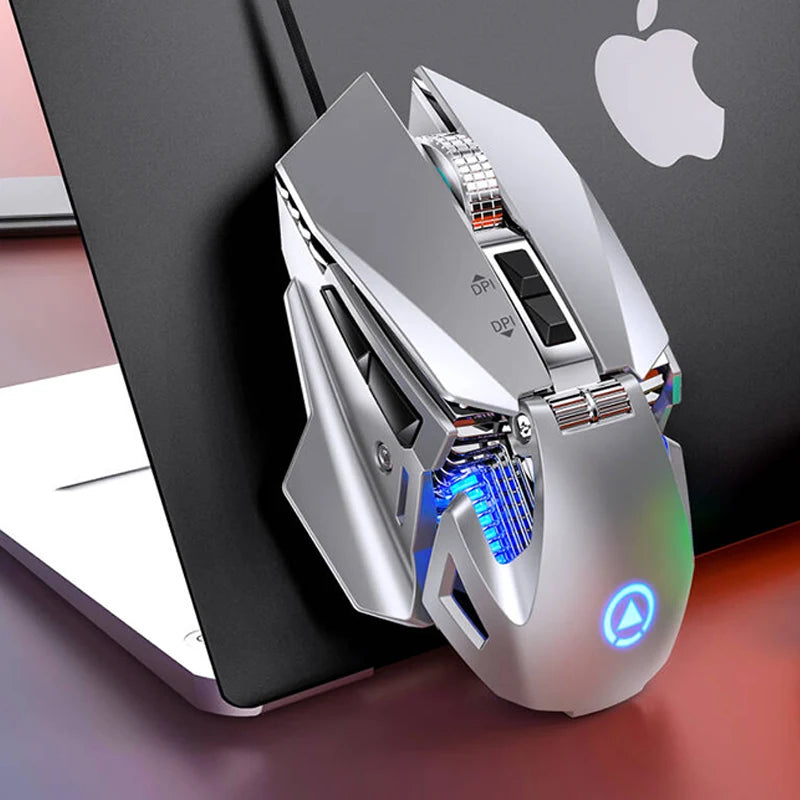 Rato Gaming eSports com Fio e Retroiluminação RGB, 200-7200 DPI Ajustáveis, USB com Fio para PC, Portátil e Jogos FPS