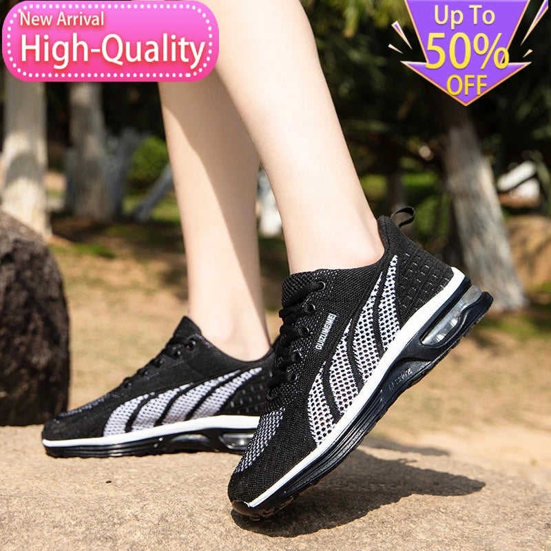 New Summer Rebound Womens Sports Shoes Lightweight Shock-absorbing Running Shoes Marathons Foot Protection Balance Walking Shoes