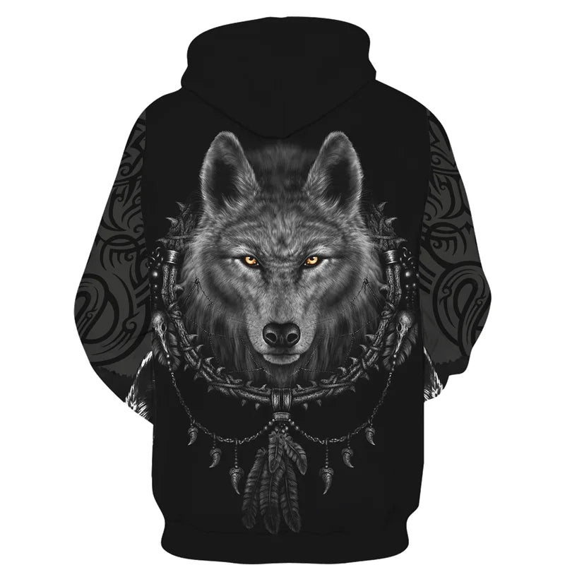 Cool 3D Wolf Printed Zipper Hoodies Fashion Men/Women Streetwear Hooded Jacket Coat Unisex Casual Hip Hop Pullover Sweatshirts