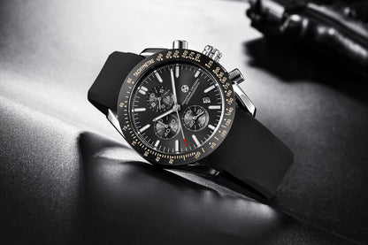 PAGANI DESIGN New 45mm Men Quartz Watch Rubber Belt Men's Luxury Watch Fashion Casual Sports Male Clock Relogio Maasculino