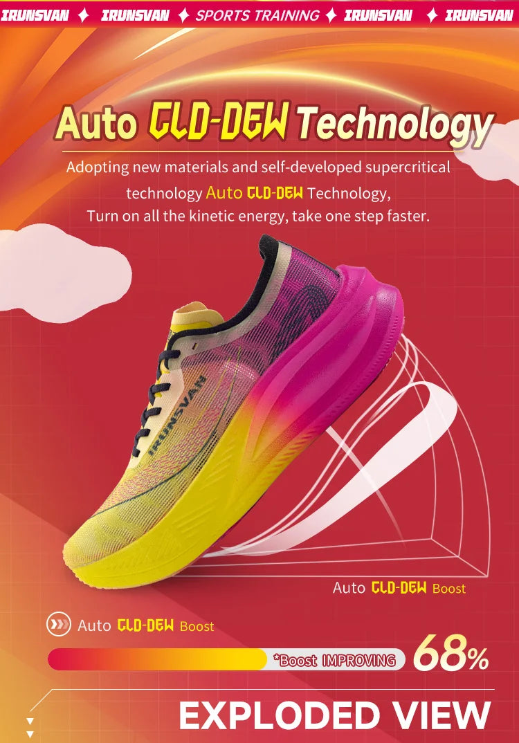 IRUNSVAN carbon plate marathon running shoes professional stable support shock absorption ultra light rebound sports shoes