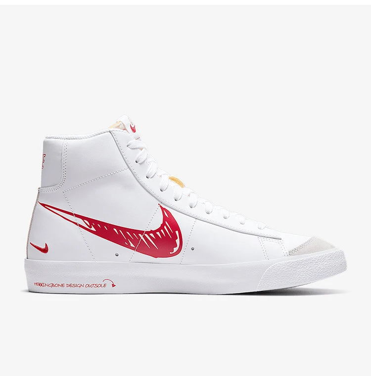 Nike autênticos BLAZER MID VNTG 77 SL Trail Blazer manuscript ténis de skate para homem CW7580-100