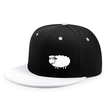 Casquette de baseball unisexe ajustable - Casquette de style urbain à visière plate avec motif de mouton : un accessoire décontracté, polyvalent et personnalisable