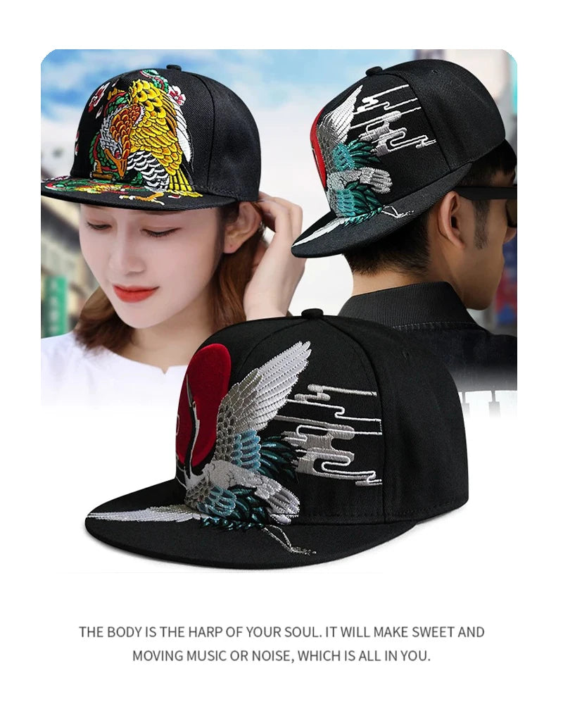 China Chic Pattern Embroidery Baseball Hats Breathable New Unisex Ethnic Style Peaked Caps Versatile Sunshade Hip Hop Fashion