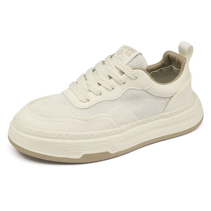 Sneakers da uomo ultraleggere in rete traspirante, scarpe casual alla moda con suola spessa, comode scarpe da ginnastica stringate per camminare tutti i giorni