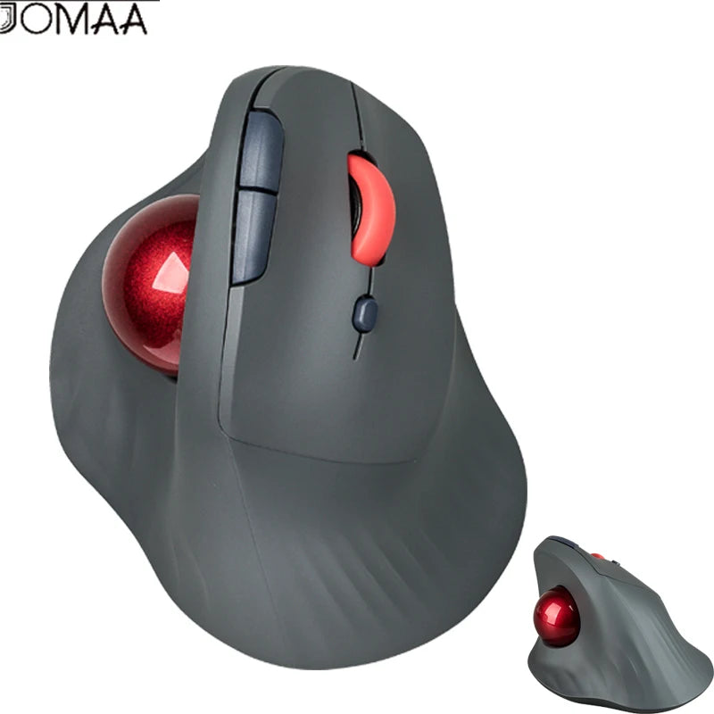 Bezprzewodowa mysz trackball JOMAA, pionowa, ładowalna mysz z kulką, ergonomiczna, cicha mysz gamingowa do komputerów z Windows