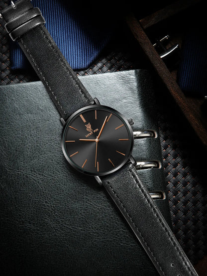LUCKY FOX Classic Luxury Men Watch Simple Casual Men and Women Round Large Dial Quartz Watch Clock Gifts Men Reloj
