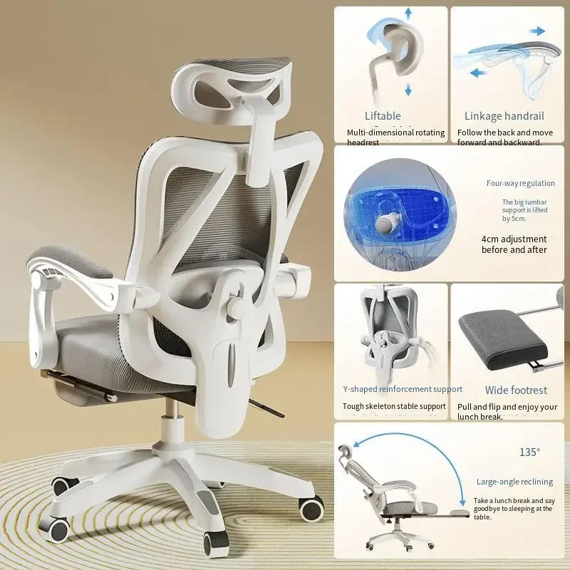 UVR Gaming Computer Chair Mesh Breathable Staff Chair Ergonomic Design Armrest Chair Sitting Comfort Home Office Chair Furniture