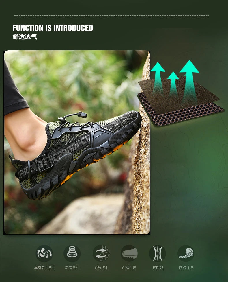 New Men's Outdoor Leisure Hiking Shoes Women's Beach Shoes Wading Shoes Couples Quick-Drying Rock Climbing Sneakers 36-47#