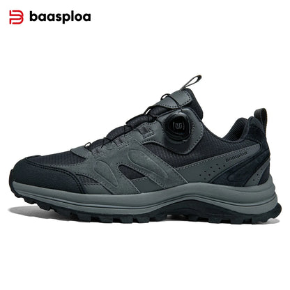 Baasploa Men Hiking Shoes Outdoor Climbing Mesh Breathable Travel Walking Shoes Male Non-Slip Wear Resistant Comfortable Sneaker