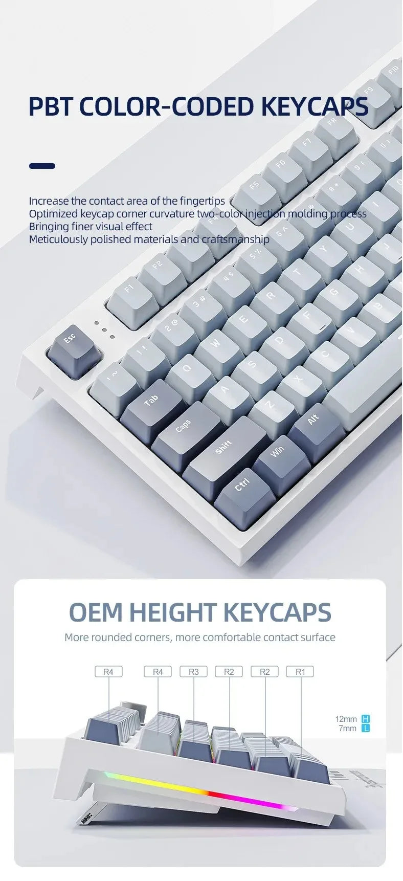 Attack Shark K86 Wireless Mechanical Keyboard, TFT Display, Metal Knob, RGB Backlit, Hot-Swappable, Bluetooth for Gaming & Office