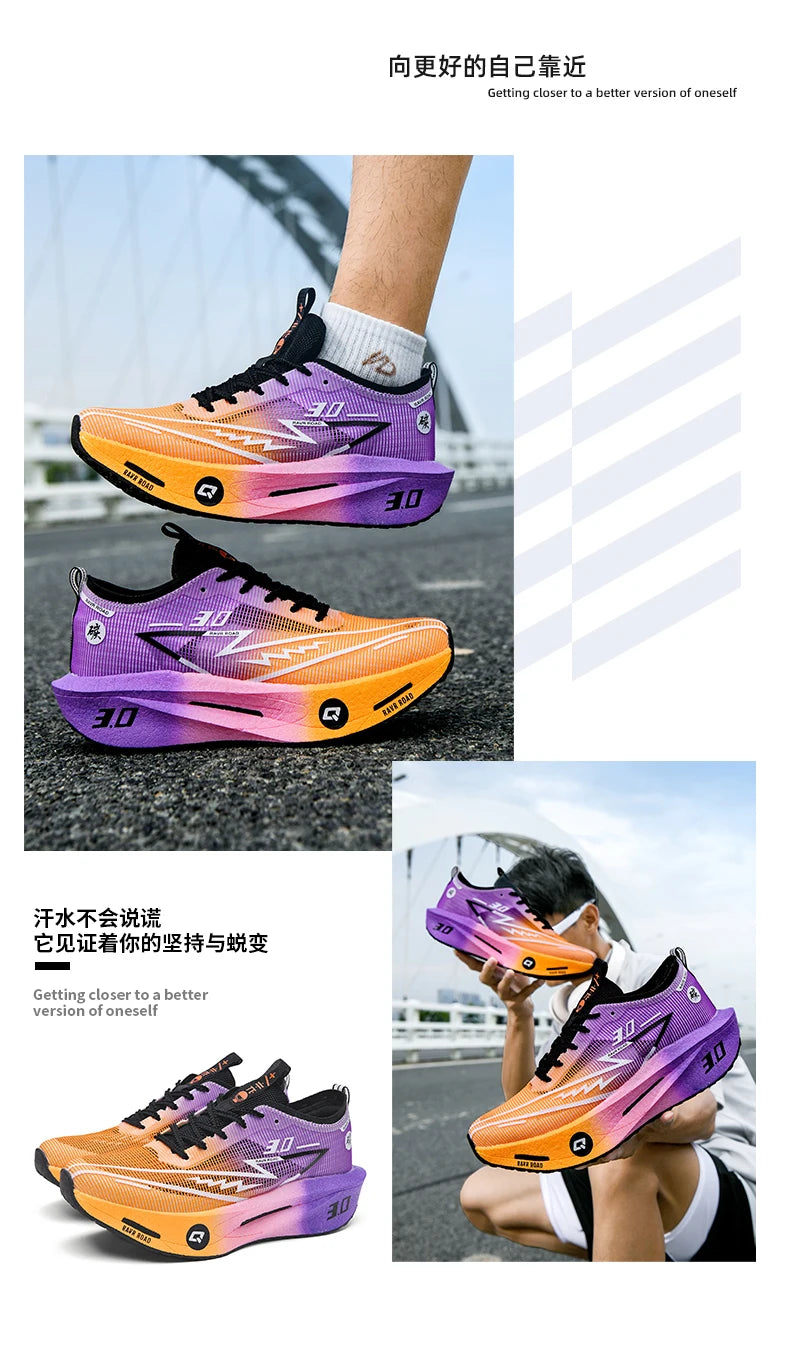 Air Running Shoes Men Sports Marathon Carbon Plate Breathable Lightweight Women Comfortable Athletic Leisure Sneakers Soft Sole