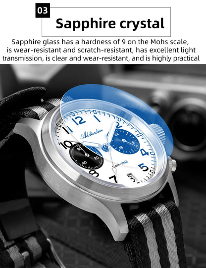 ADDIESDIVE 2025 Novo Relógio Masculino Panda Eye Retro de Luxo VK64 Quartz, Cronógrafo Desportivo para Homem, 100M Impermeável, Luminoso
