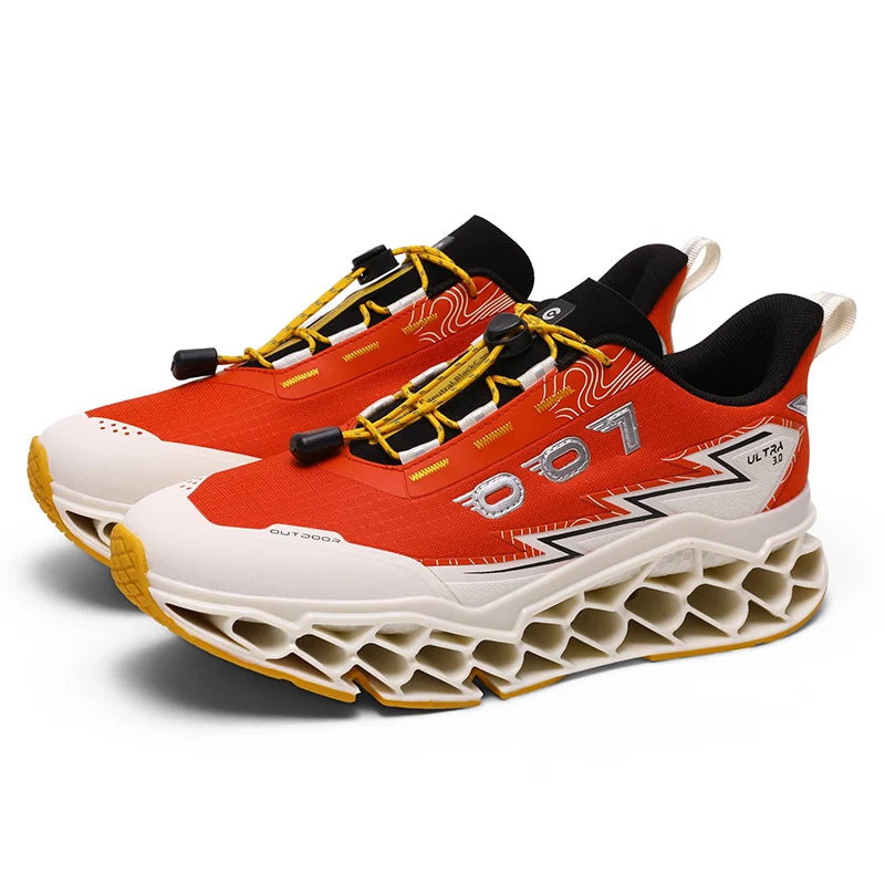 Summer Hot Selling Professional Mens Sports Shoes Marathon 3D Printed Sole Running Shoes Foot Protecting Commuting Walking Shoes