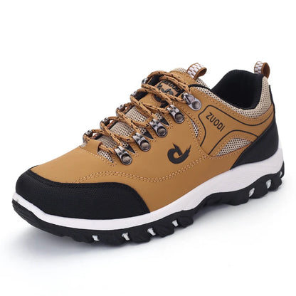 Autumn And Winter Models, Men's Waterproof Hiking Shoes, Outdoor PU Leather Sports Shoes, Wear-Resistant,  Walking, Tactical