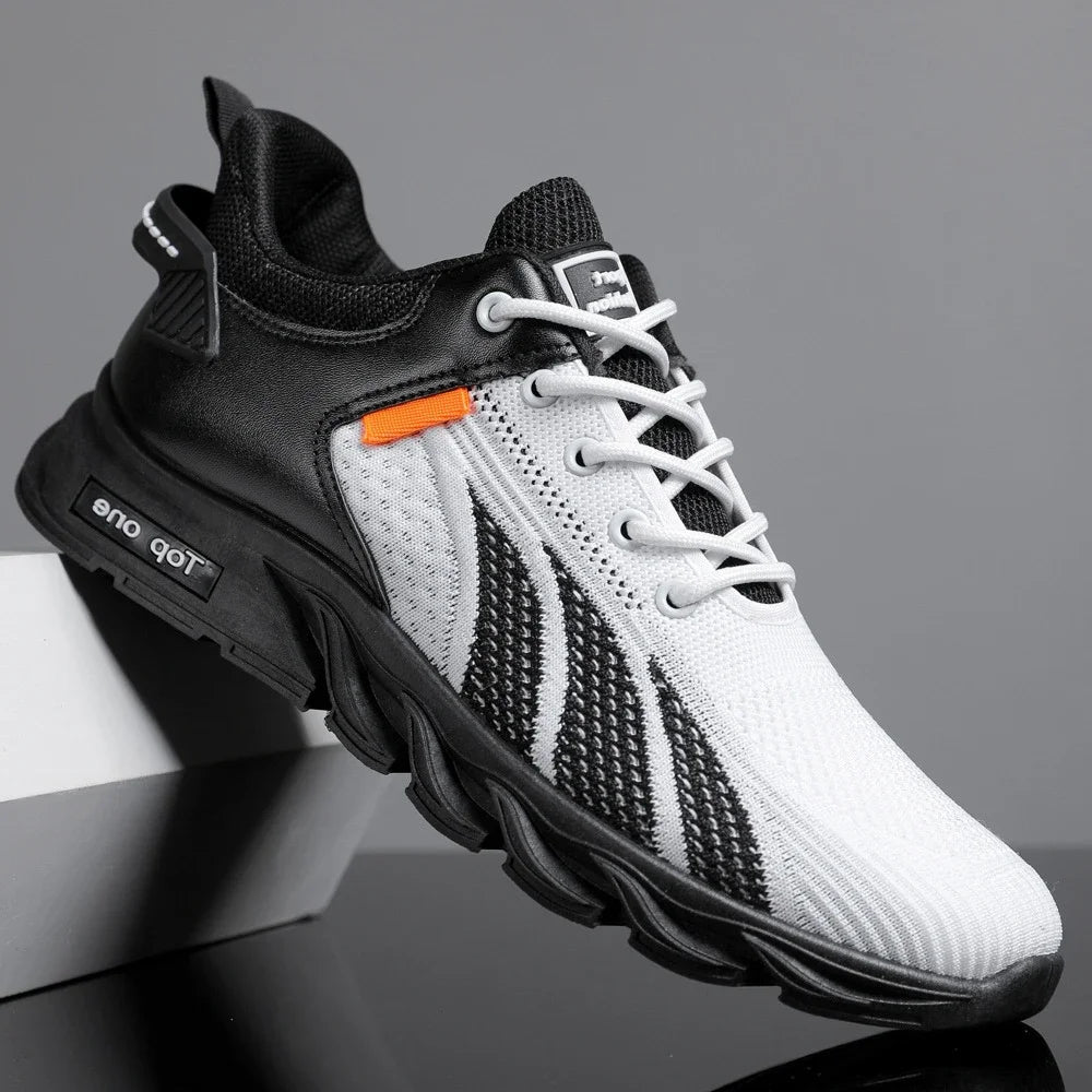 Modieuze herensneakers, casual schoenen van mesh, herenschoenen met veters, lichtgewicht gevulkaniseerde schoenen, wandelsneakers, Zapatillas Hombre