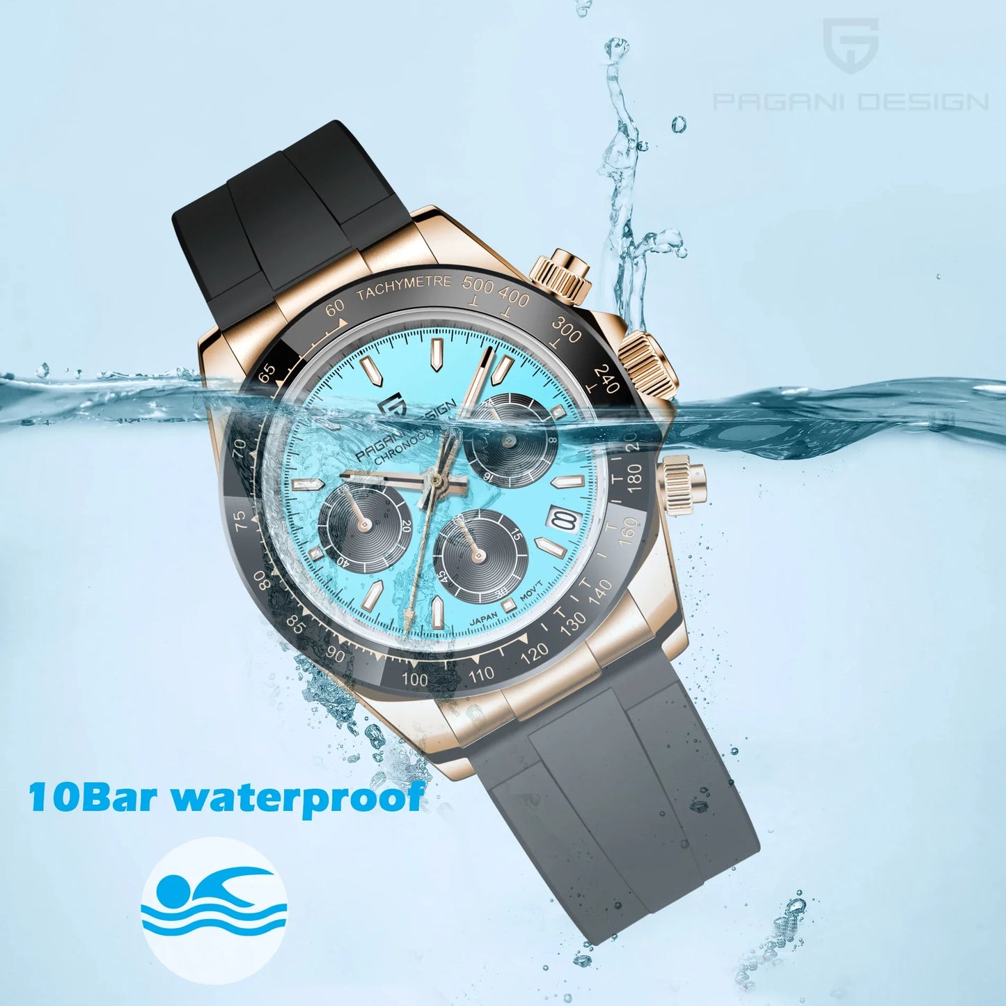 2026 New PAGANI DESIGN PD-1664 Meteorite Dial Fashion Men Quartz Wristwatches 100M Sapphire Glass Chronograph relogio masculino