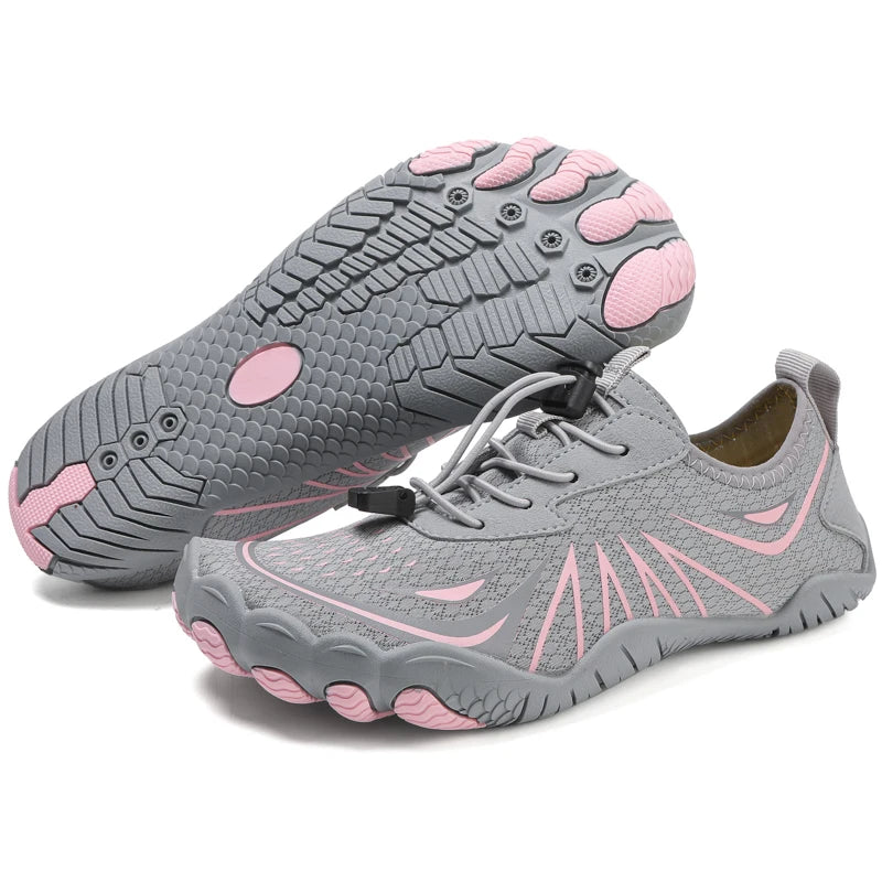 Novos sapatos aquáticos 2025 barefoot para praia e desporto, sapatos de natação antiderrapantes de alta qualidade, sapatos desportivos casuais de cinco dedos unissexo