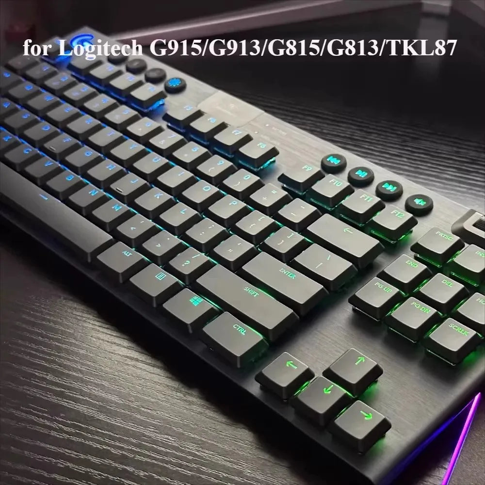 Tecla texturada antiderrapante transparente retroiluminada G915 913 TKL G815 G813, compatível com teclado mecânico Logitech